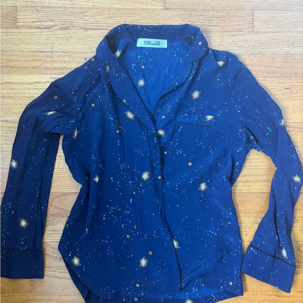 Diane Von Furstenberg Star Print Blouse